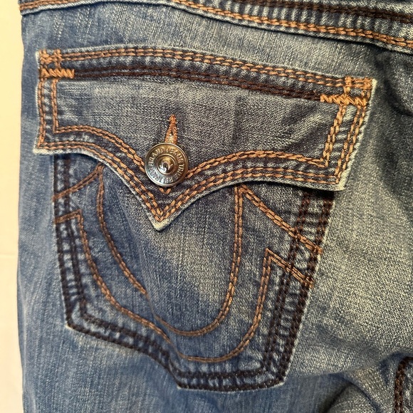 True Religion Jeans Men’s 40x31 Blue Straight Leg Thick Stitch Ricky Big QT Flap - Picture 9 of 11